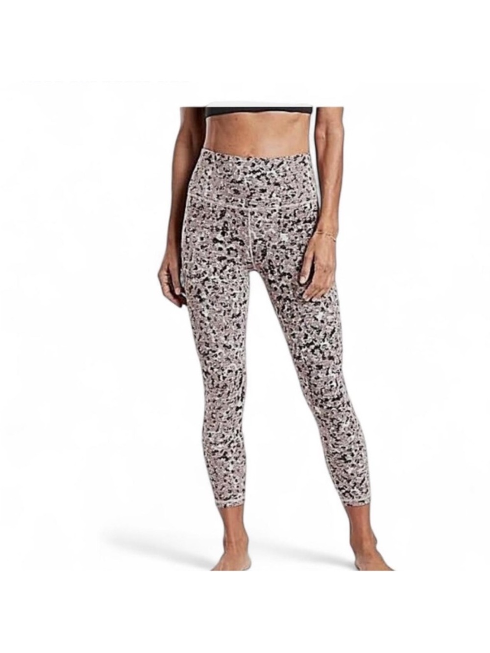 Athleta Elation Textured 7/8 Tight Leggings Meadow Decadent Chocolate Size S